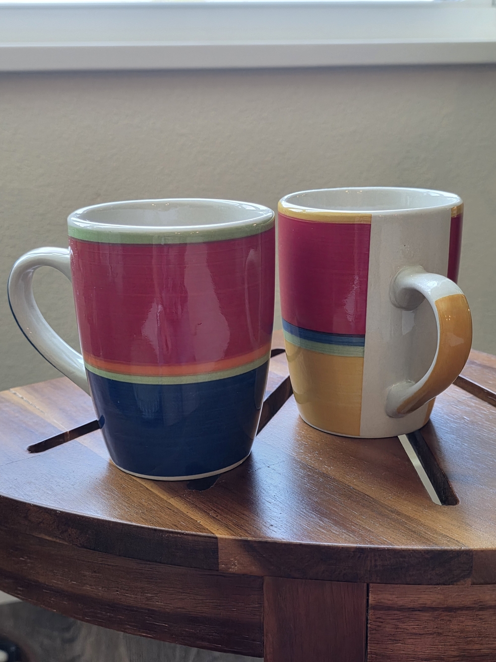 Royal Norfolk Colorblock Ceramic Mugs - Set of 2 - Picture 5 of 13
